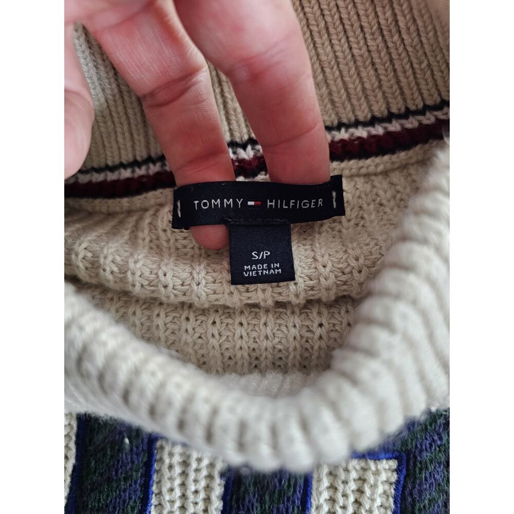 Tommy Hilfiger Monogrammed Applique Relaxed Sweater Size S Preppy - Picture 5 of 11